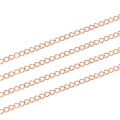 Stainless Steel Rose Gold Meter Link Chain Necklace Rolo Link Chain By Meter DIY Jewelry Making Cadena Por Metros Extend Chain