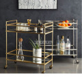 Hotel Dining Cart Double Layer Stainless Steel Wine Water Cart Service Car Living Room Shelf Dessert Trolley Hotel Furniture