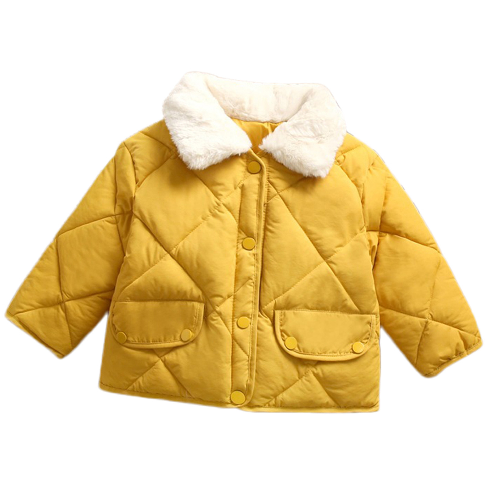 Kids Winter Solid Fleece Coat Kids Girls Baby Winter Fleece Coat Jacket Solid Outwear Padded Clothes vetement baby fille hiver
