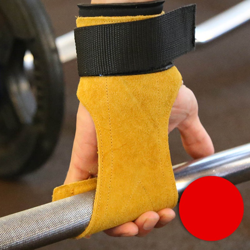 1Pc Cowhide Hand Grips Gymnastics Gloves Grips Anti-Skid Gym Fitness Gloves Weight Lifting Grip Gym Trainining