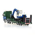 Alloy Diecast Flatbed Trailer+Excavator 1:50 Low Platform Truck Low Loader Tractor Diecast Model Vehicle Hobby Toy For Kid Gift