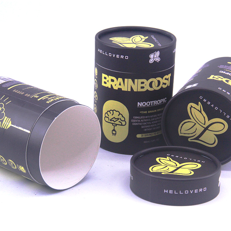 Customized cylindrical cosmetic paper tube gift packaging