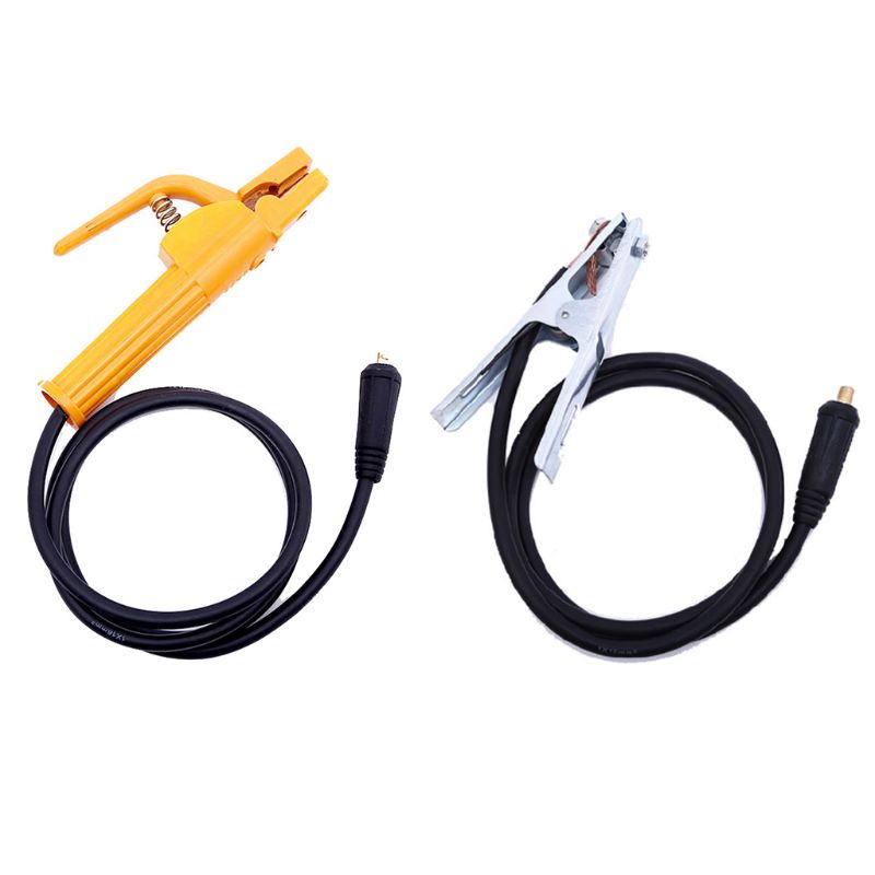 2Pcs/set 500A 2M Electrode Holder Welder Clamp with 300A 1.5M Ground Earth Clamp Cable Connector Welding Accessories