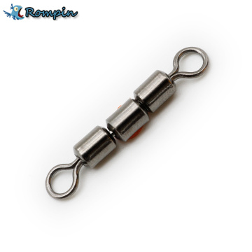 Rompin 10pcs/lot High Speed strength Fishing triple Rolling Swivel Barrel Connector Size2 4 6 8 10 Fishing Tackle Accessories