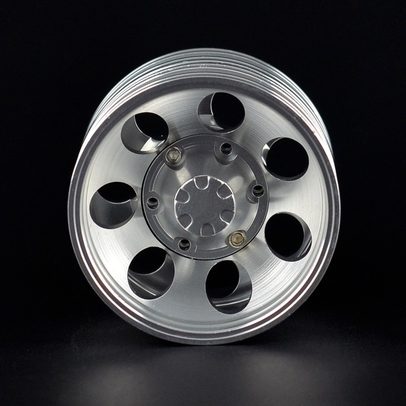 2pcs CNC Front&Rear Metal Alloy Wheel Rim For 1/14 Tamiya Tractor Truck RC Climbing Trailer Cargo Truck Car Component