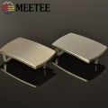 Meetee 40MM Pure Stainless Steel Smooth Belt Buckles Canvas Belts for Men Leisure DIY Leather Craft Jeans Accessories AP365