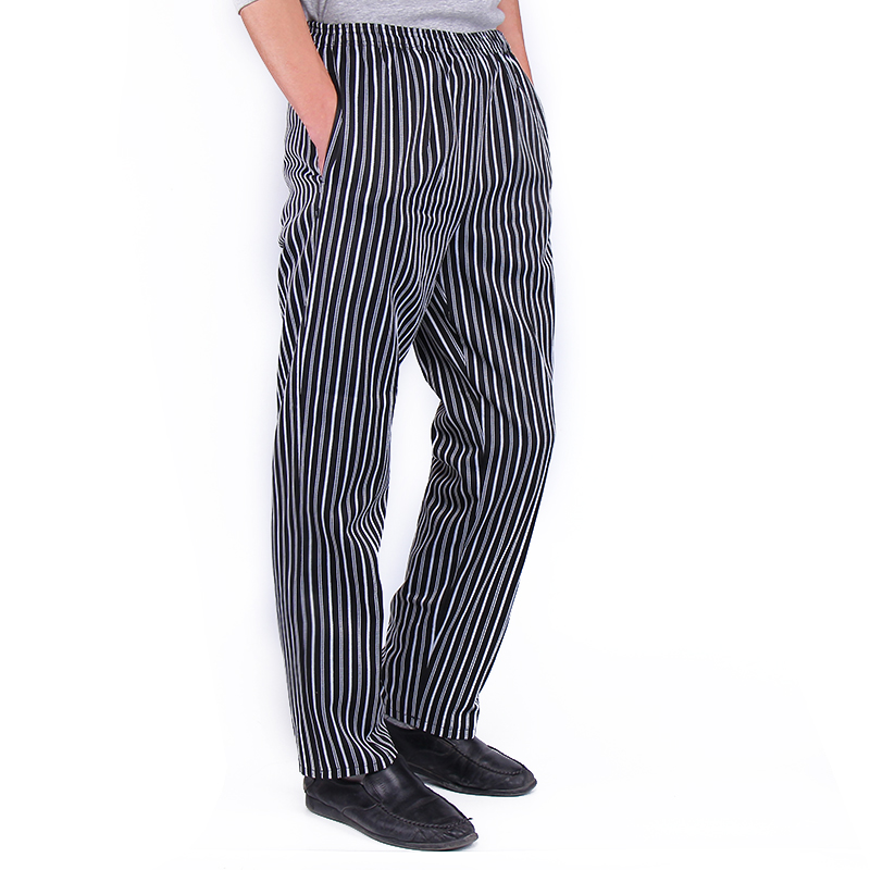 High Quality Chef work clothes men cooker pant hotel restaurant uniform bakery catering Breathable kitchen elastic trousers New