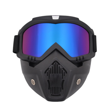 Anti-glare UV400 Skiing Eyewear with Detachable Mask Winter Snow Sports Ski Glasses Windproof Snowboard Snowmobile Goggles Mask
