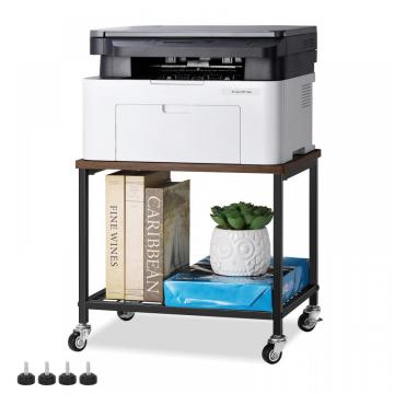 2 Tier Small Printer Cart with Storage Shelf