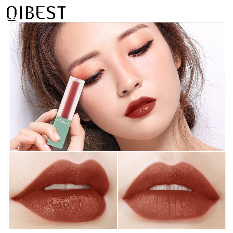 QIBEST Lip Gloss Lipstick Waterproof Velvet Lip Tint 5 Colors Red Pigments Beauty Lips Liquid Matte Lipgloss Makeup Cosmetic