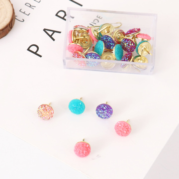 20pcs/box High Quality Cork Board Safety Colored Push Pins Bright Color Thumbtack Office School Accessories Supplies