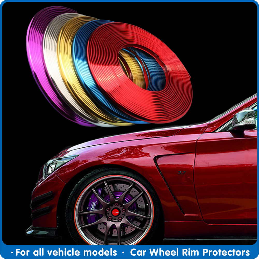 8M Car Wheel Rim Tire Protection Auto Wheel Rim Protectors Strips Car-styling Auto Decorative Strips Auto Exterior Accessories