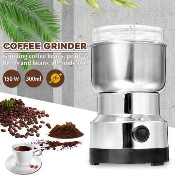 Warmtoo 150W 220V Stainless Steel Electric Coffee Bean Grinder 300ml Blenders For Home Kitchen Office Portable Home Office Use