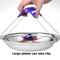 1Pcs Stainless Steel Pot Pan Dish Bowl Clip Foldable Dish Plate Clip Tong Cooking Clip Kitchen Clamp Gripper For Kitchen Tools