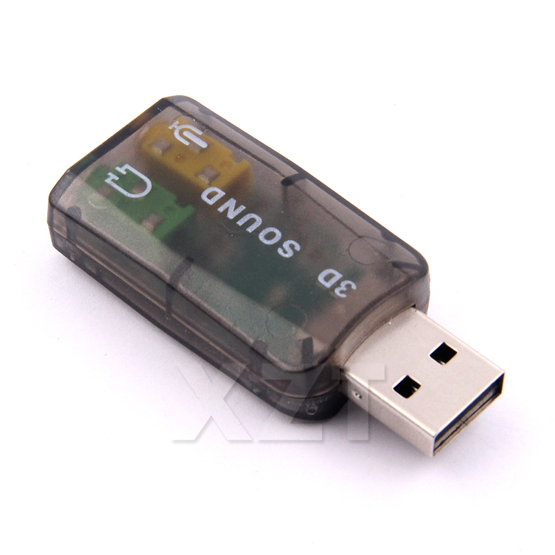 1pcs Hot Sale USB to 3D Audio USB External Sound Card Adapter 5.1 Channel Sound Professional Microphone 3.5mm connector