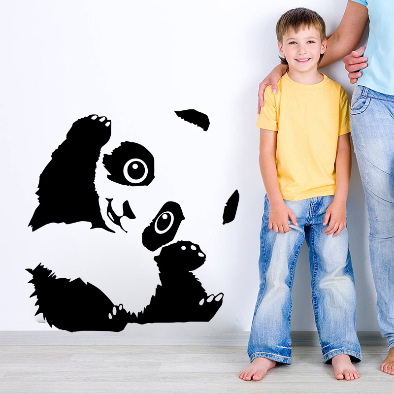 Lovely Panda Bear Bamboo Wall Sticker Jungle Animal Pet Zoo Panda Wall Decal Bedroom Kids Room Vinyl Home Decor