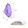 Sparkle Violet Blue Hatchet Shaped K9 Glass Rhinestones Strass Crystal Sew on Stones Sew On Clothing Crafts Jewelry Accessories