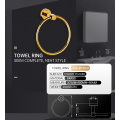 Gold/Silver/Brushed Towel Ring Round Bathroom Towels Holder,Wall-Mounted Round Towel Rings,Bathroom Supplies
