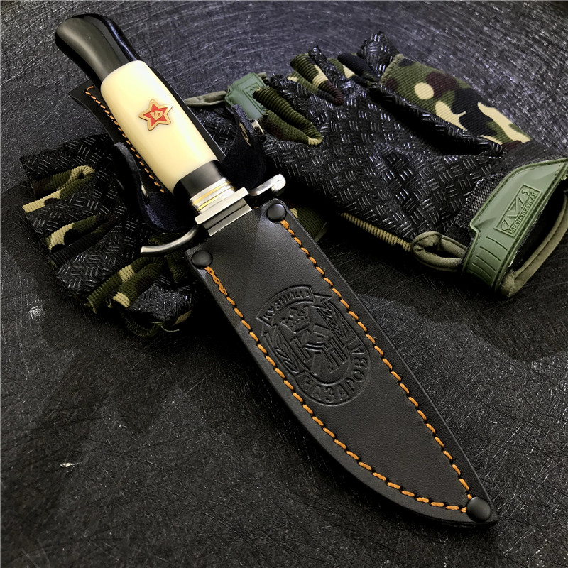 Russian Nkvd Ussr Finka NKVD Outdoor Survival Hunting Bowie Knives Camping Fixed Blade Straight Tactical knifes Camping Knife