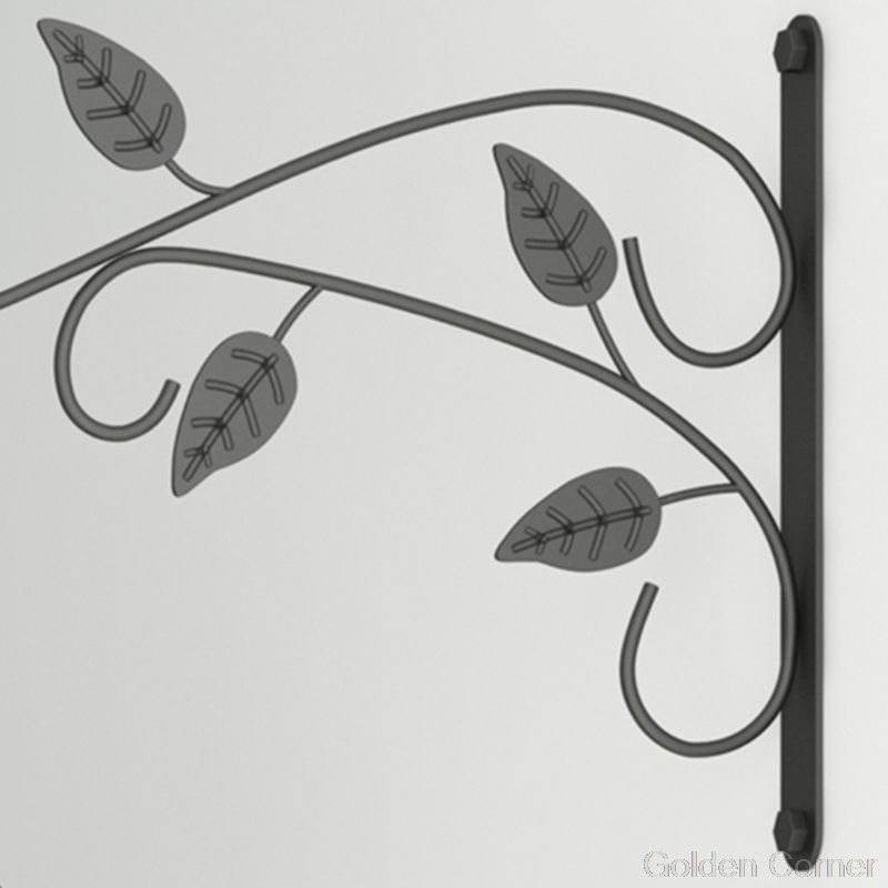 Wrought Iron Wall Mounted Hanging Basket Hook Plant Flower Pot Hanger Balcony Home Decoration Au24 20 Dropship