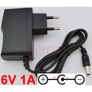 1PCS High quality AC/DC 6V 1A Switching Power Supply adapter Reverse Polarity Negative Inside EU plug 5.5mm x 2.1-2.5mm