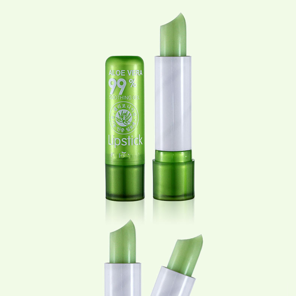 New Women Girls Aloe Vera Moist Lipstick Temperature Color Change Lady Lip Moisturizer Jelly Balm Taint Cream