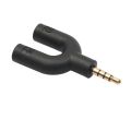 u type 3.5mm Stereo Audio Male to 2 Female Headset Mic TRRS Y Splitter Cable Adapter