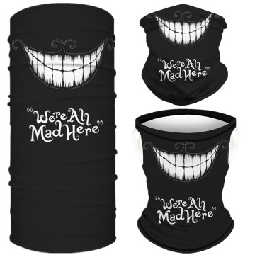 Alice in Wonderland We're all mad here Motorcycle Cycling Neck Scarf Masks Bandana Headband Cosplay Balaclava