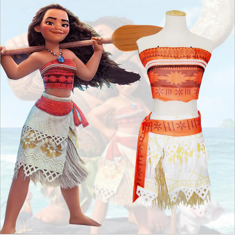 Movie Princess Moana Costume for Kids Moana Princess Dress Cosplay Costume Children Halloween Costume for Girls Party Dress