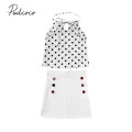 2020 Baby Summer Clothing Infant Kids 1-5T Baby Girls Dots Vest Tops +Buttons Skirts 2Pcs Set Sunsuit Fashion Outfits