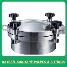 Sanitary circular manways with pressure