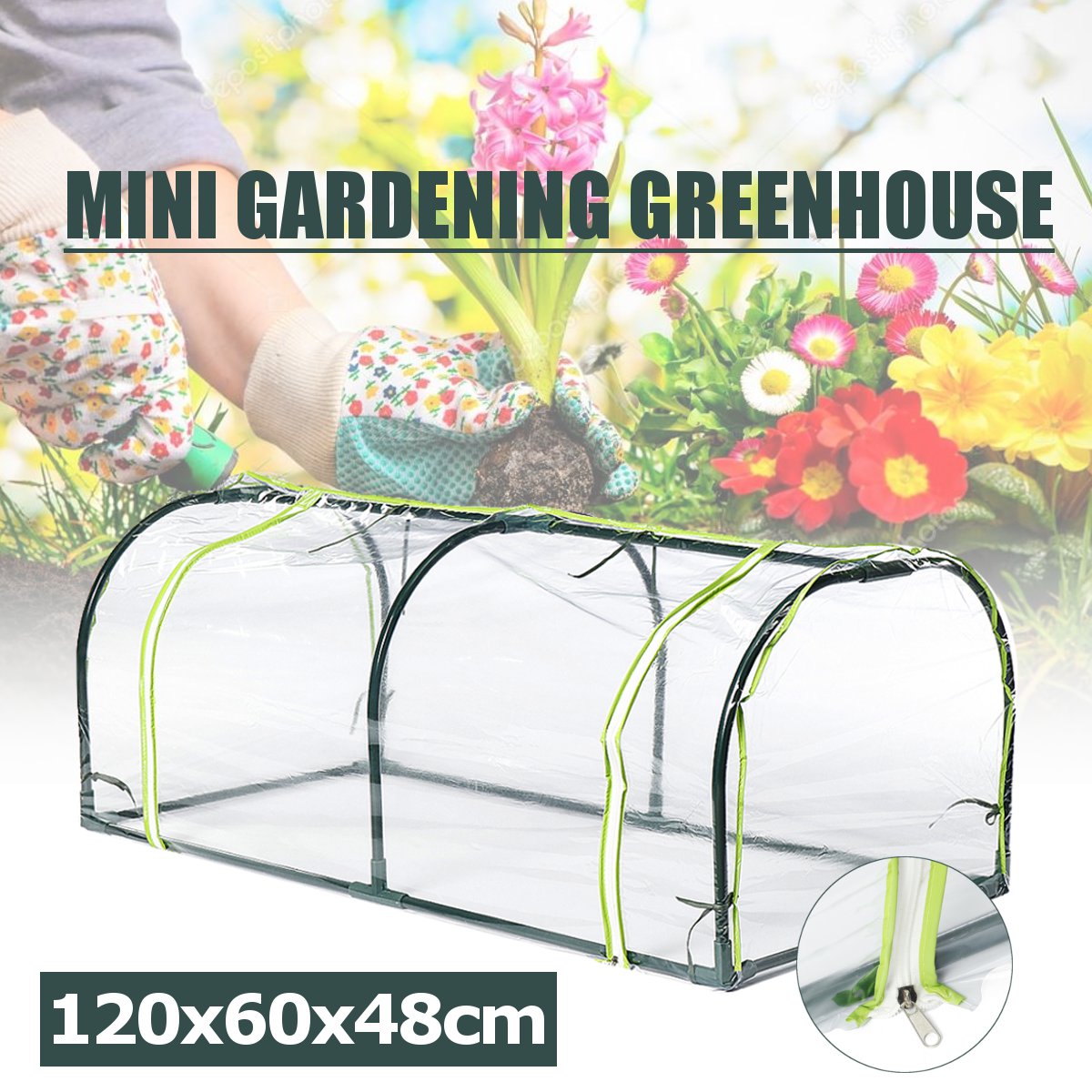 Outdoor Mini Greenhouse Tunnel Flowers Plants Gardening Winter Shelter Rainproof Sun Shade Garden Greenhouses Canopy Kit Awning