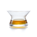 Japanese Style Top Design Spin Whiskey Glass Crystal Whisky Neat Cup Liquor Wine Bowl Slim Waist Brandy Snifter Wood Present Box