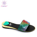 Green Color New Fashion Muture Summer Women Party Shoes For Party African Style Low Heel Sandals