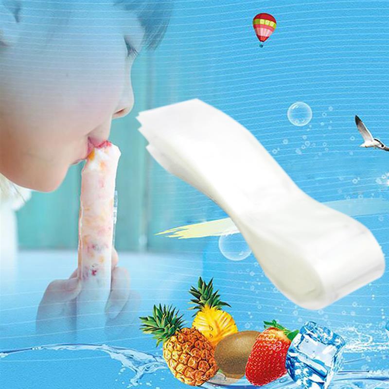 100pcs Disposable Zip-Top Ice Pop Ice Lolly Molds Making Bags Foldable Funnel for DIY Juice Fruit Popsicle Ice Cream Makers