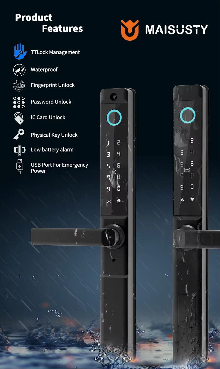 9 smart handle door lock
