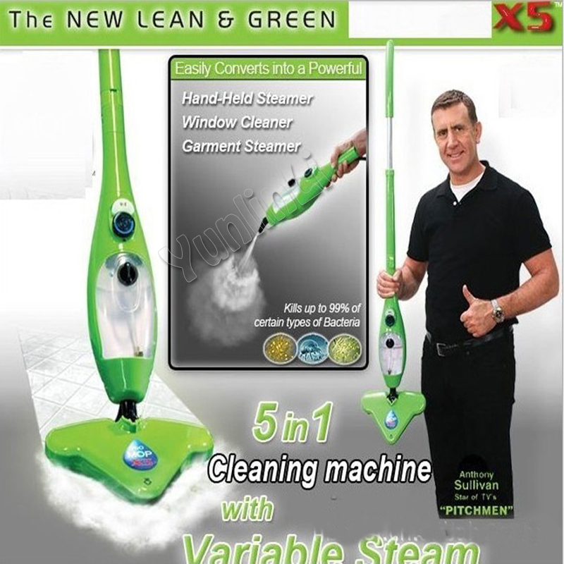 110V/220V Handheld Steam Mop Cleaner 5 in 1 Steam Cleaner High Temperature Steam Mop Cleaning Machine 1300W