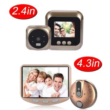 2.4Inch / 4.3Inch Peephole Door Camera LCD Display Screen With Electronic Doorbell LED Lights Video Door Viewer Home Security