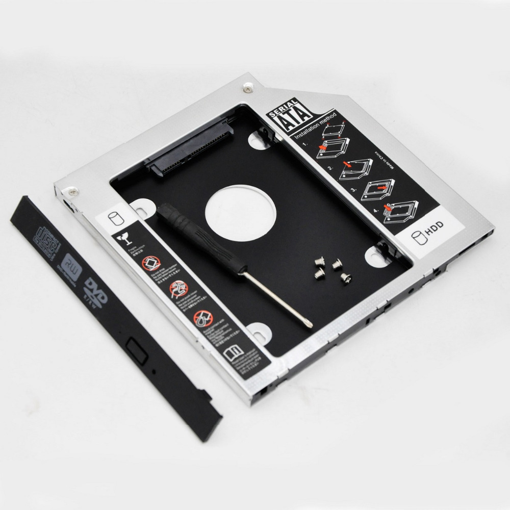 WZSM New 9.5mm 2nd SATA HDD SSD Hard Disk Drive Caddy for Asus X450JF X554L R750jv U6V-A1 Removable Faceplate