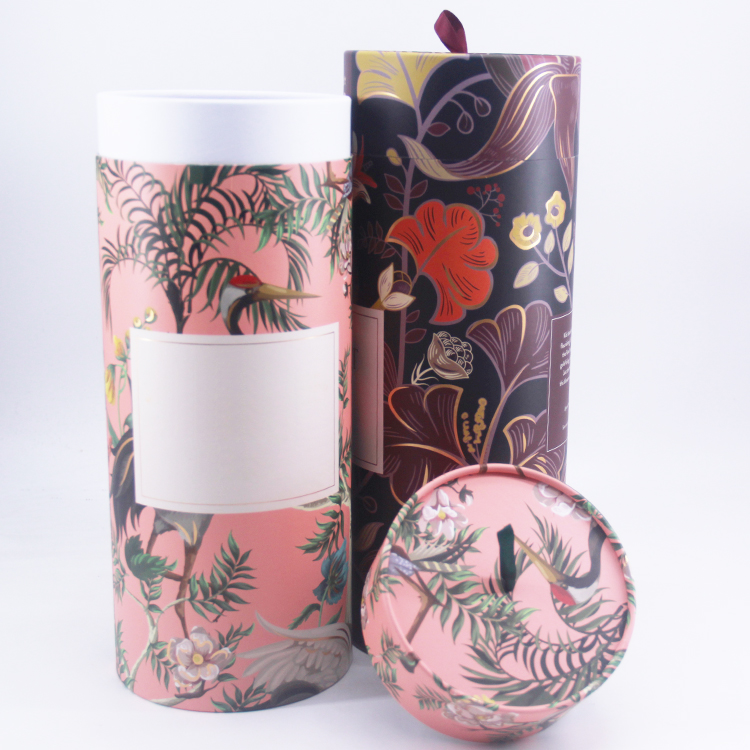 Cylindrical paper tube candle packaging
