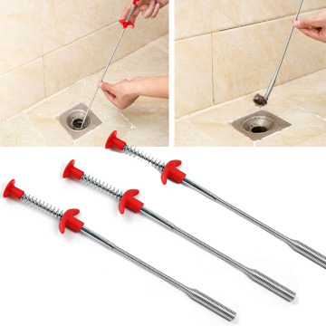 Hand Press Type Pipeline Dredge Device Drainage Pipe Sewer Clean Hook Toilet Bathroom Kitchen Drain Cleaning Tools