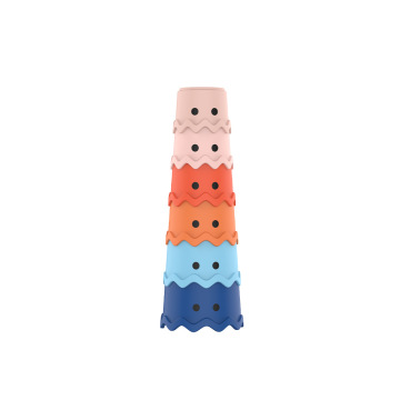 Colorful Silicone Stacking Cups Infant Toy