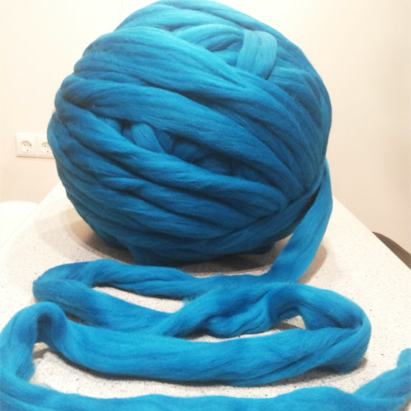 1ball=132inch 300g Chunky Yarn Thick Wool Natural Yarn Felt Roving Yarn DIY Roving Blan4ket Hand Knitting Spin Yarn DIY Blanket