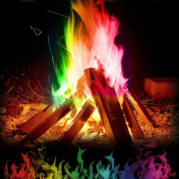 10g/15g/25g Magic Fire Colorful Flames Powder Bonfire Sachets Pyrotechnics Magic Trick Outdoor Camping Hiking Survival Tools