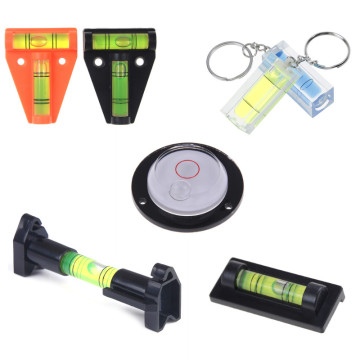 Mini Spirit Level Measurement Instrument T-type Round Square Spirit Level Bubble 9 Styles With Keychain