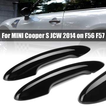 2 Pcs Gloss Black Car Door Handle Cover For BMW MINI Cooper S JCW 2014 on F56 F57 Car Handle Covers Accessories