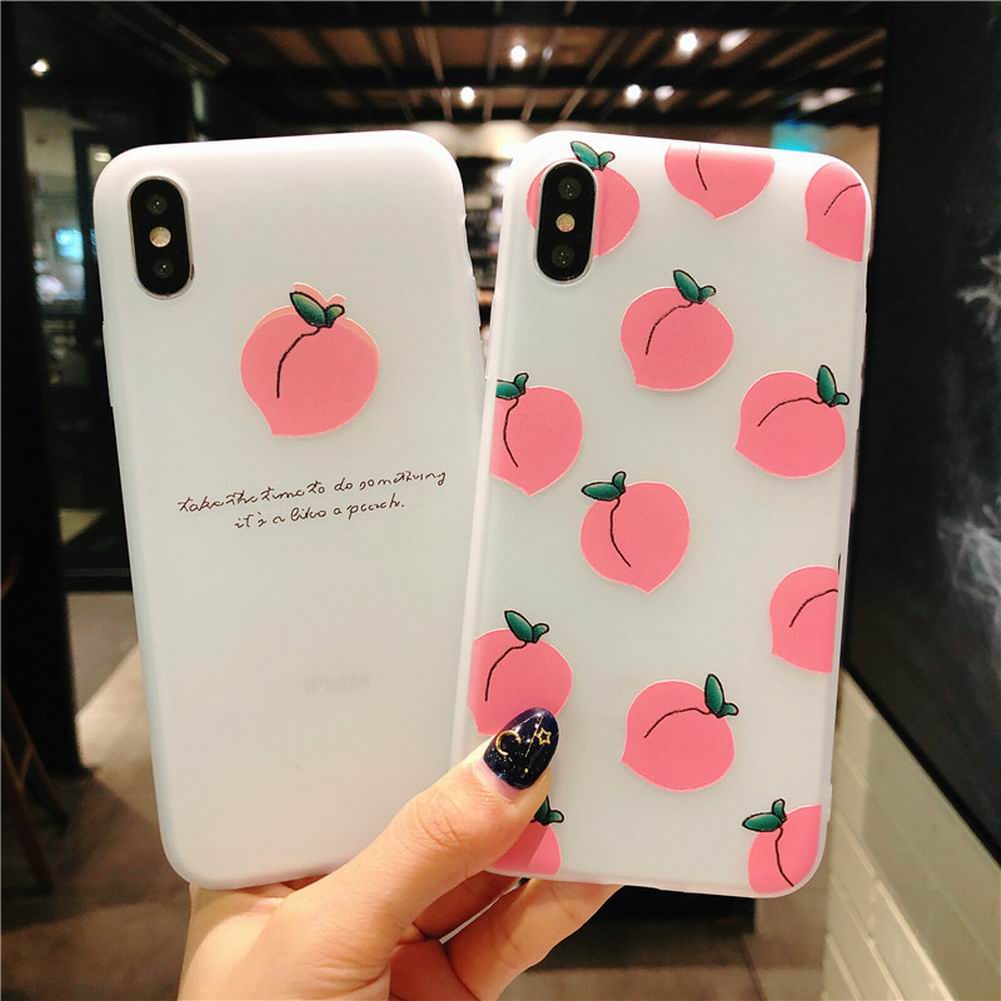 Fresh Simple Peach Pattern Soft TPU Mobile Phone Case Compatible With iPhone