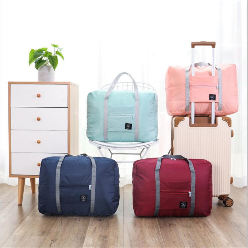 OLN New Fashion Foldable Travel Bag Large Capacity Nylon Waterproof Clothes Storage Zipper Handbag Travel Carry on Weekend Bags