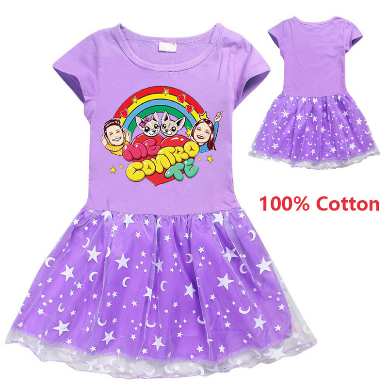 High quality Girls dress me contro te Cartoon Christmas Dress Stars moon Girl Princess Costume Toddler Dresses Birthday Clothing