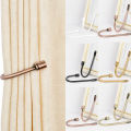 1Pcs Metal Curtain Tie Back Hold Backs U-shaped Curtain Wall Hook Black Silver Gold Holders With 2 Screws Curtain Hanging